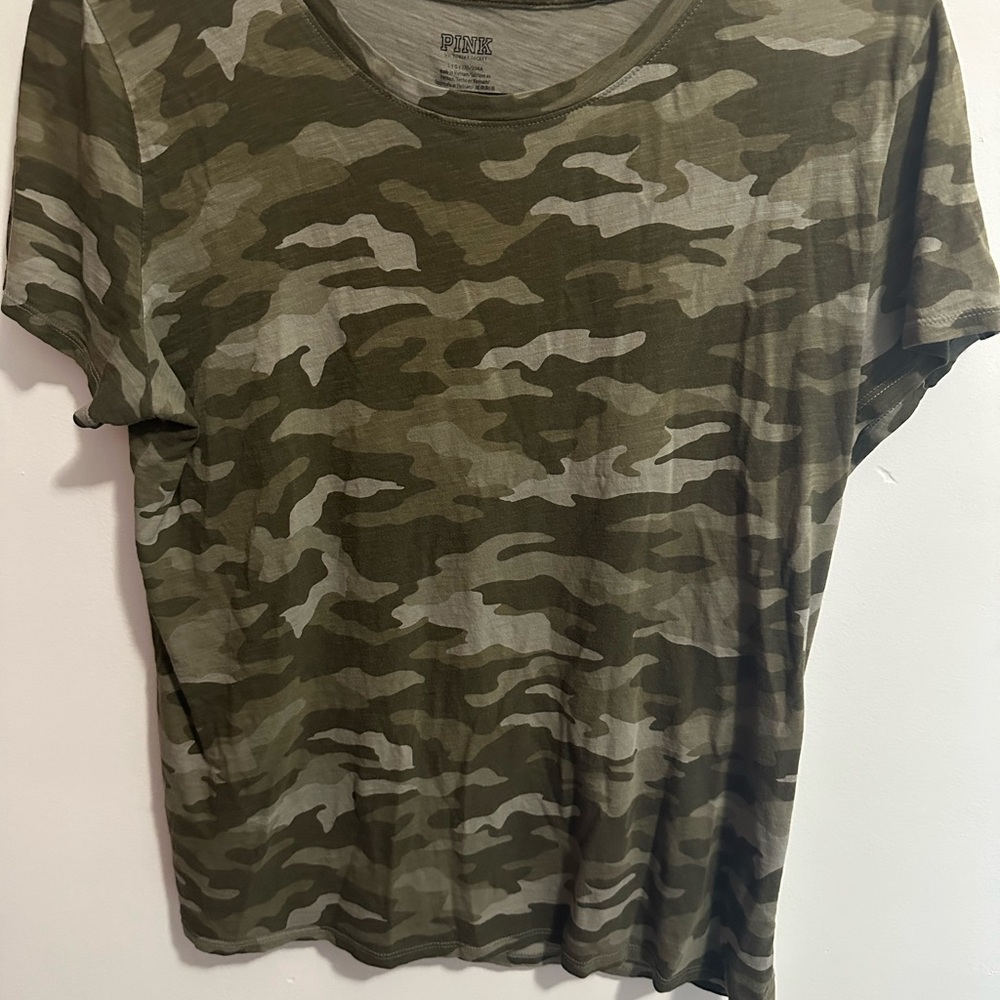 PINK Victoria's Secret Green Camo Tee